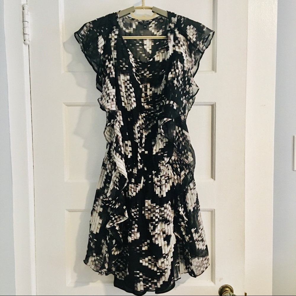 NWOT Ted Baker London Sz 0 Silk Dress Sheer Slip